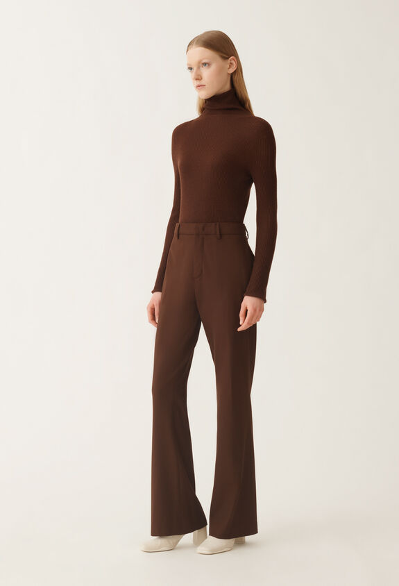 Fabiana Filippi Cool wool trousers, ebony BROWN PAD215F348D6200000