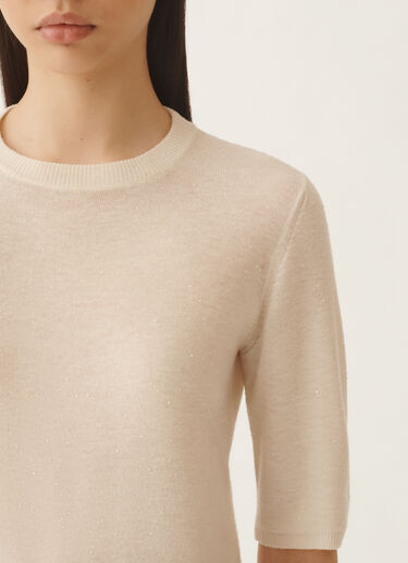 Fabiana Filippi Wollpullover mit Pailletten, weiß Weiß MAD215F088L5570000