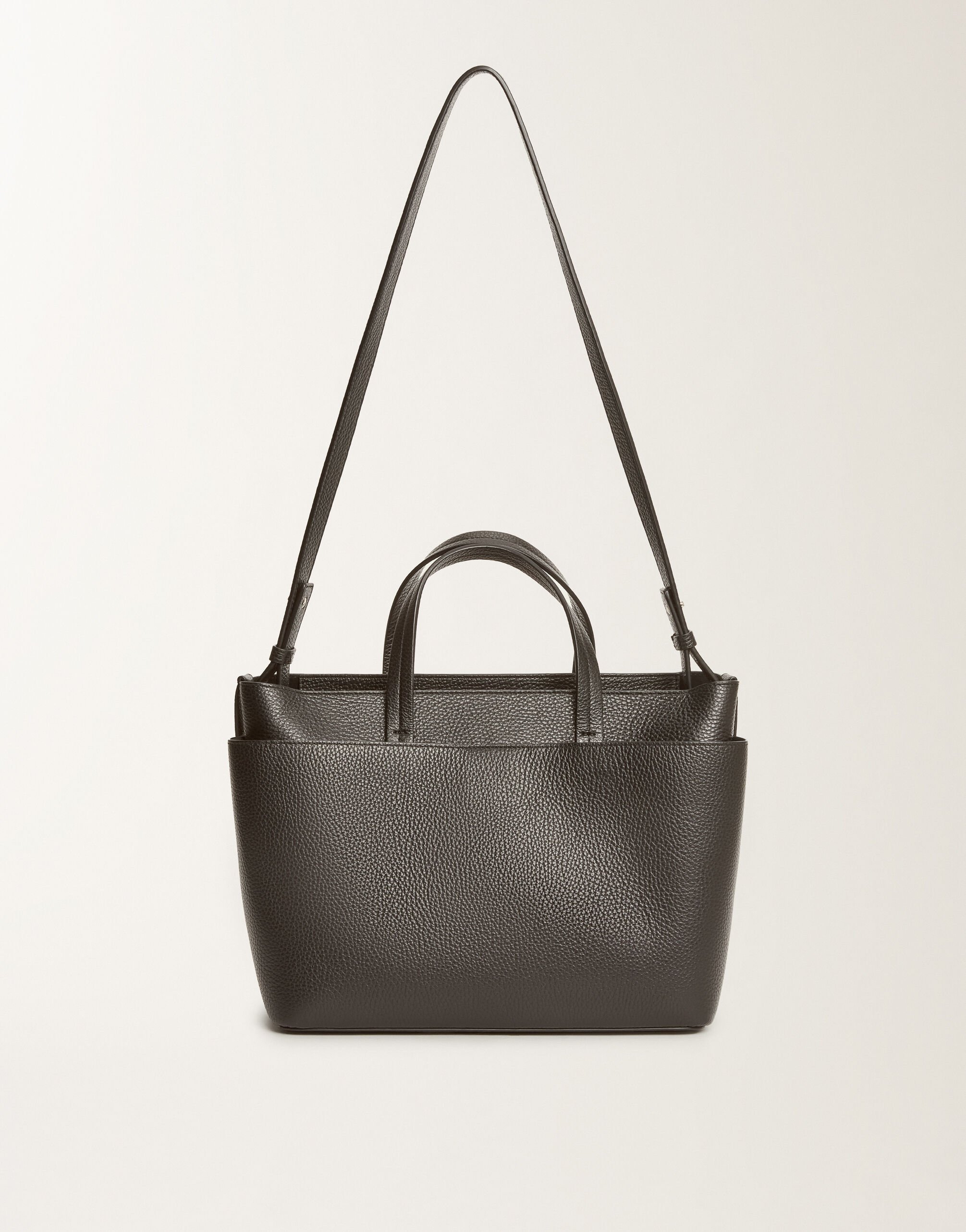 Fabiana Filippi Große Handtasche aus genarbtem Leder, Schwarz Grau BGD215A850L8040000