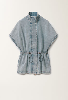 Fabiana Filippi Stretch denim jacket, marbled light blue BLUE CTD275F255L3690000