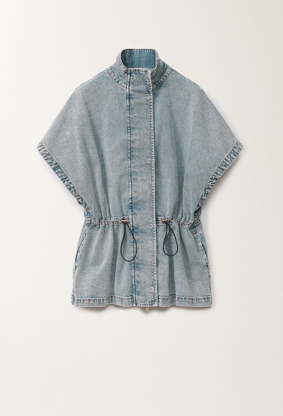 Fabiana Filippi Stretch denim jacket, marbled light blue BLUE CTD275F255L3690000