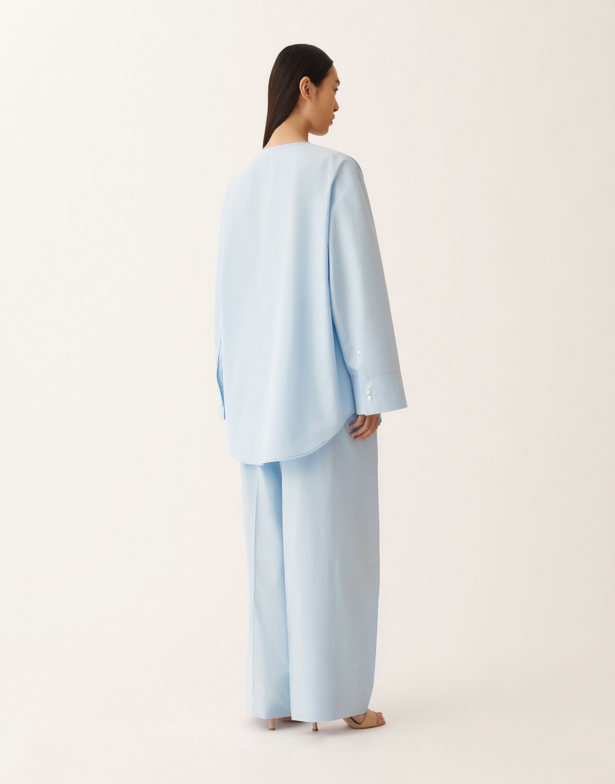 Sky blue poplin shirt for Women | Fabiana Filippi®
