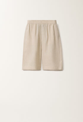 Fabiana Filippi Linen canvas Bermuda shorts, greige BLUE PAD275F386L3460000