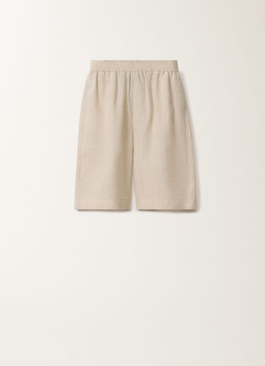 Fabiana Filippi Linen canvas Bermuda shorts, greige GREIGE PAD275F882D8350000