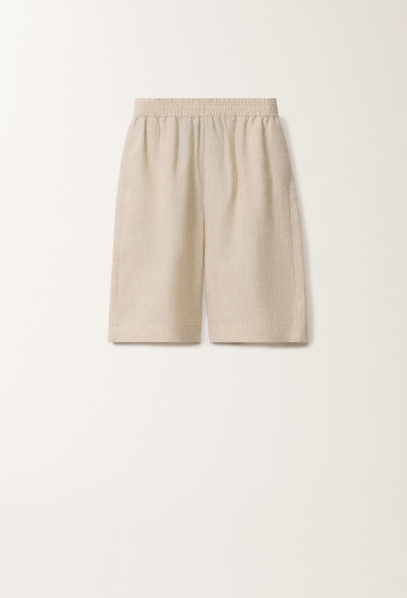 Fabiana Filippi Bermudas de tela de lino, greige GREIGE PAD275F882D8350000