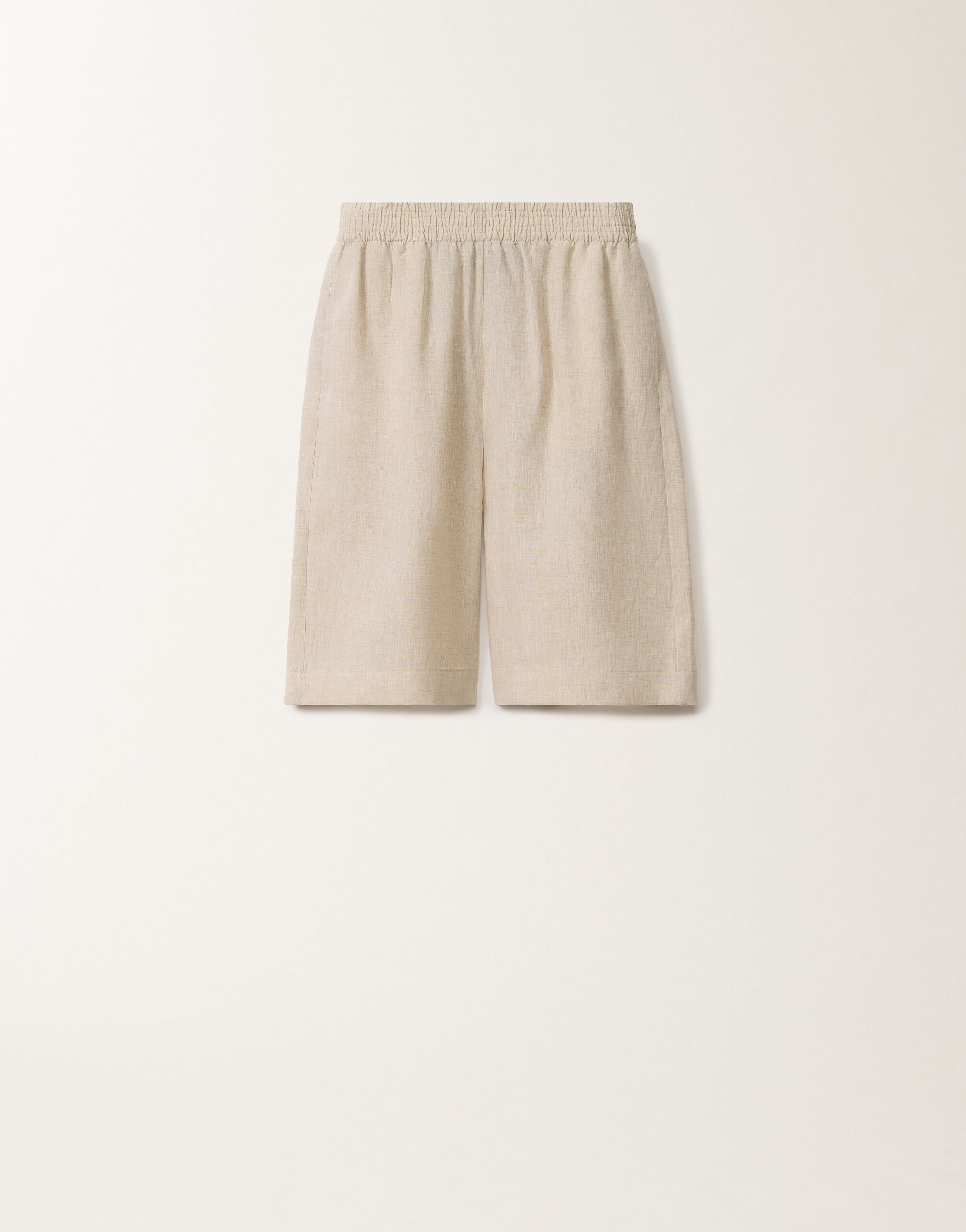 Fabiana Filippi Linen canvas Bermuda shorts, greige GREIGE PAD275F882D8350000