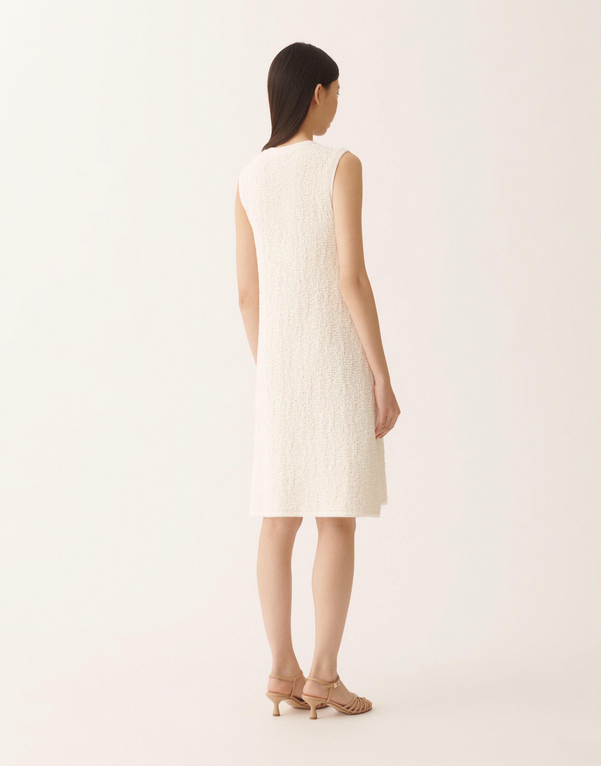 Fabiana Filippi Cotton tweed dress with sequins, butter BUTTER ABD276F684M2250000