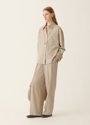 Fabiana Filippi Long flannel shirt, greige Greige CAD226F693D1860000