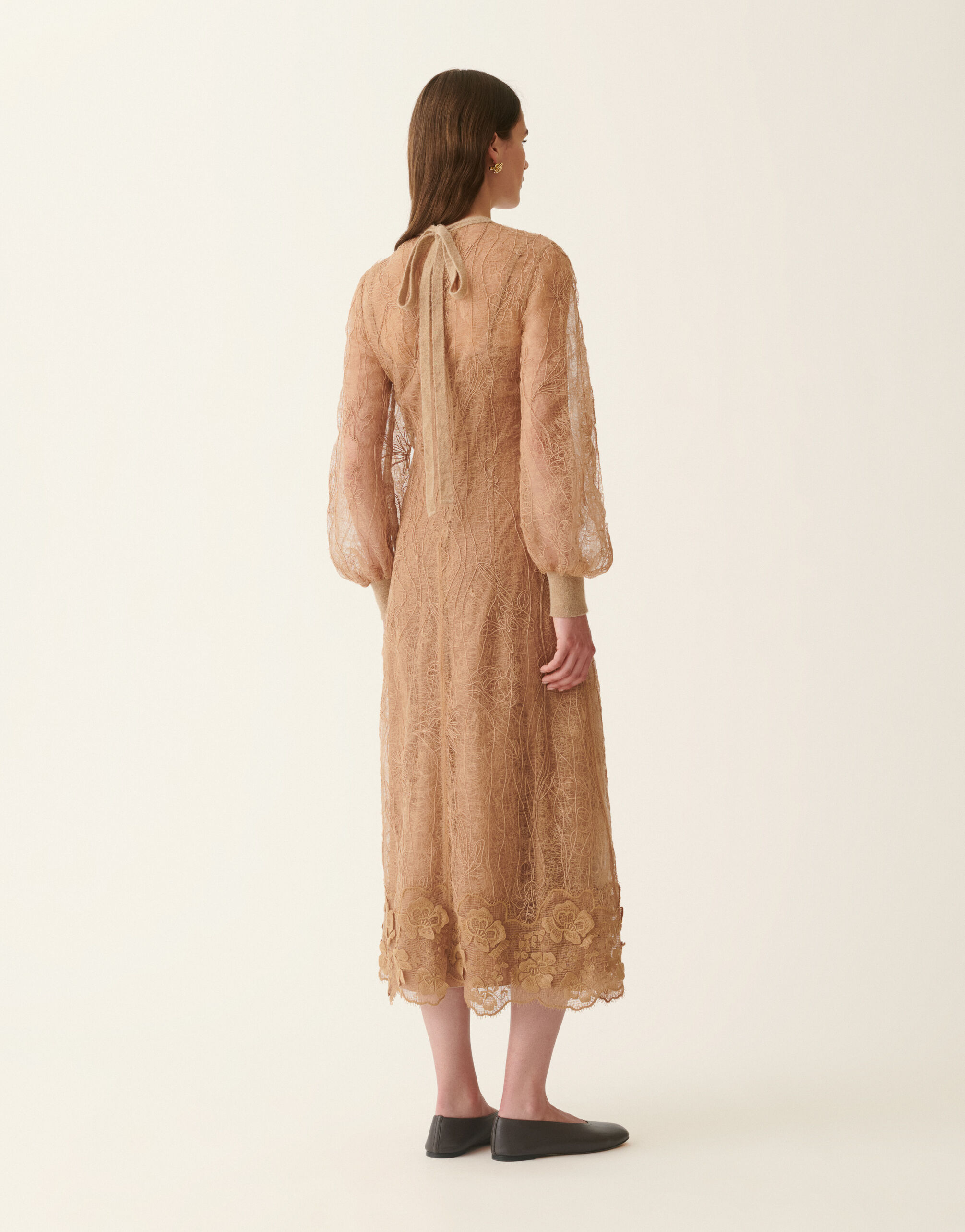 Embroidered lace dress, rattan Fabiana Filippi Embroidered lace dress, rattan Rattan ABD226F599M4340000