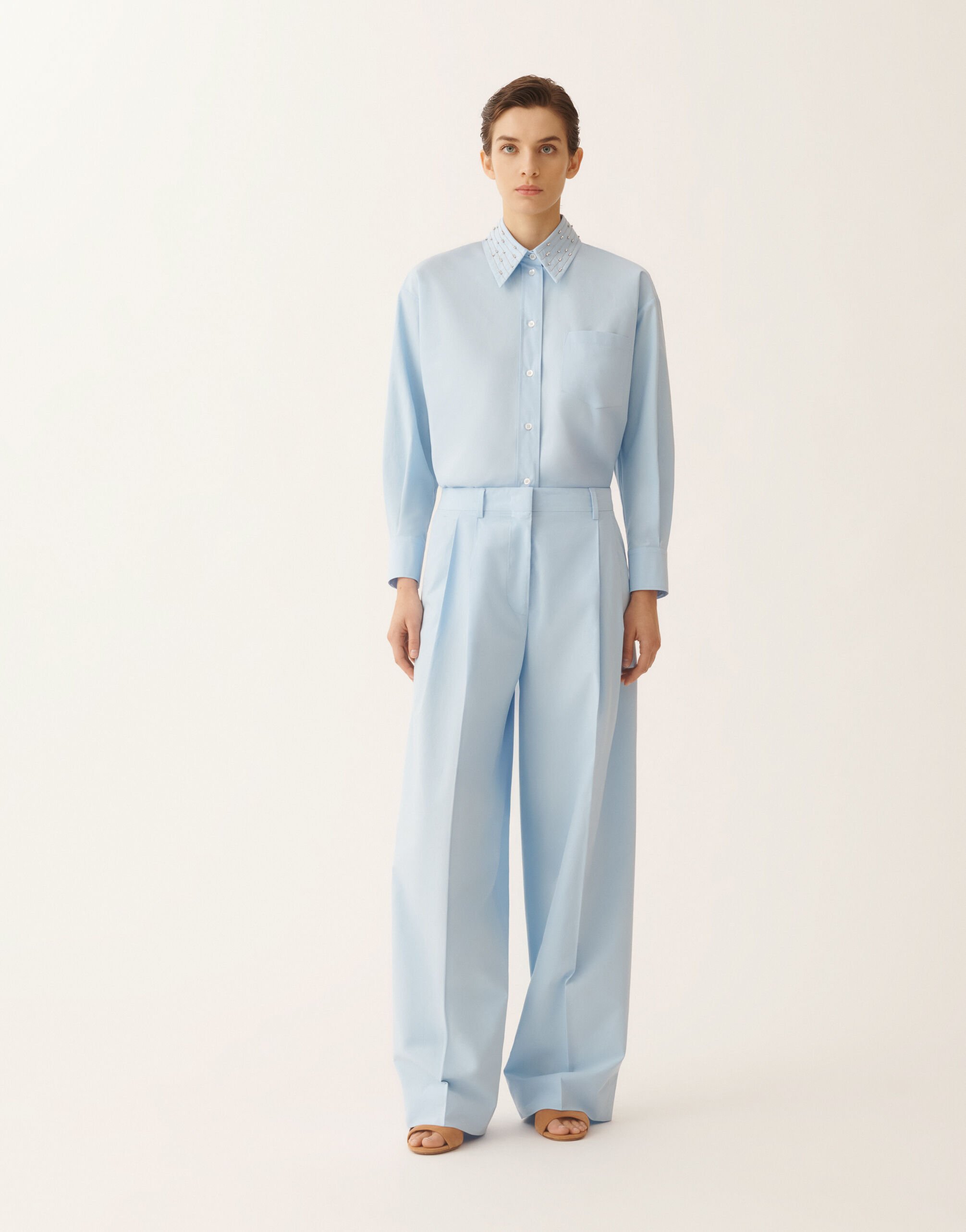 Fabiana Filippi Sky blue poplin pants SKY BLUE PAD276F367M1290000