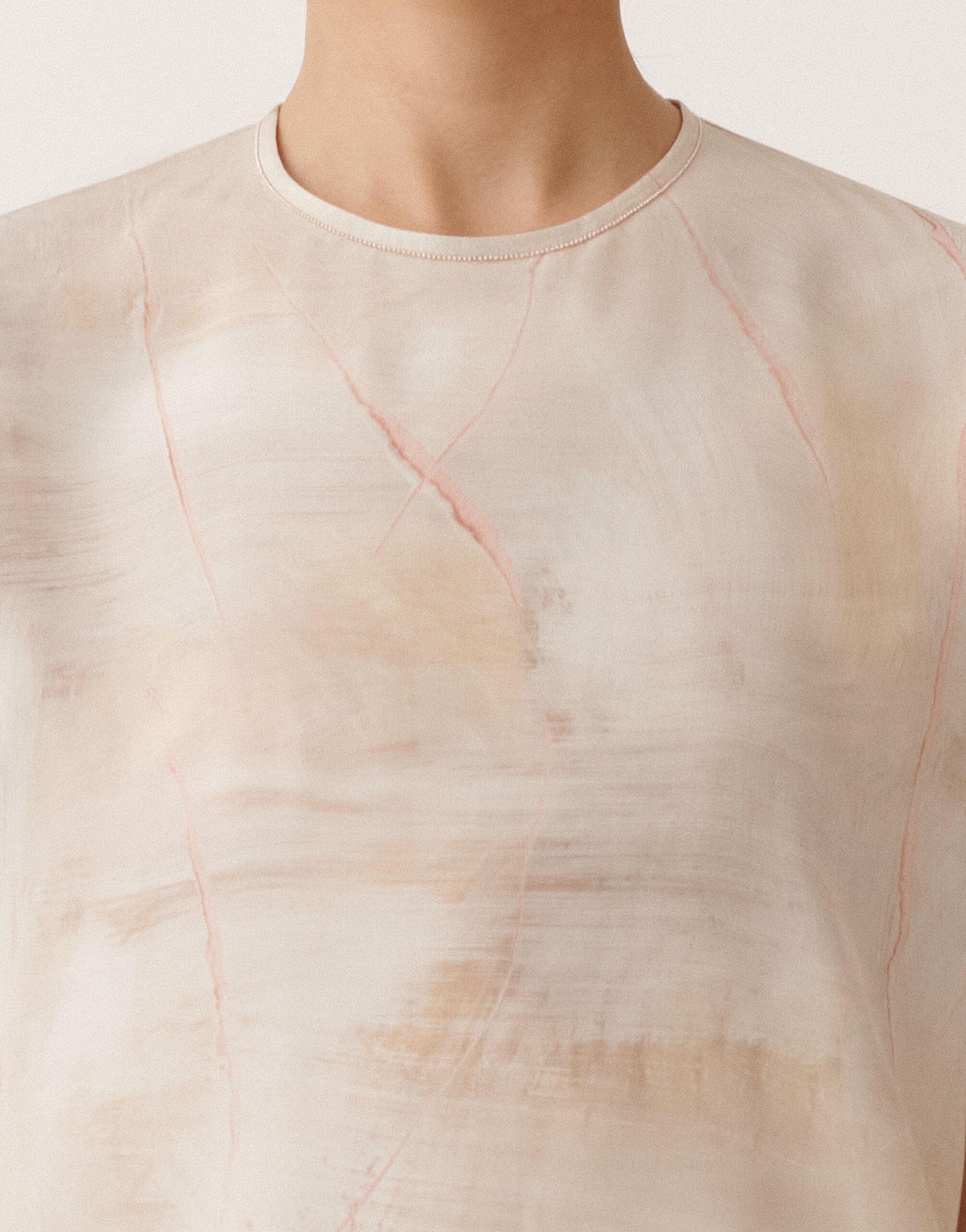 Fabiana Filippi Haut en crêpe de Chine imprimé, beurre, érable et pivoine BEIGE TPD215F304L5290000
