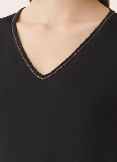 Fabiana Filippi Stretch sablé top, midnight blue BLUE TPD265F773L2350000