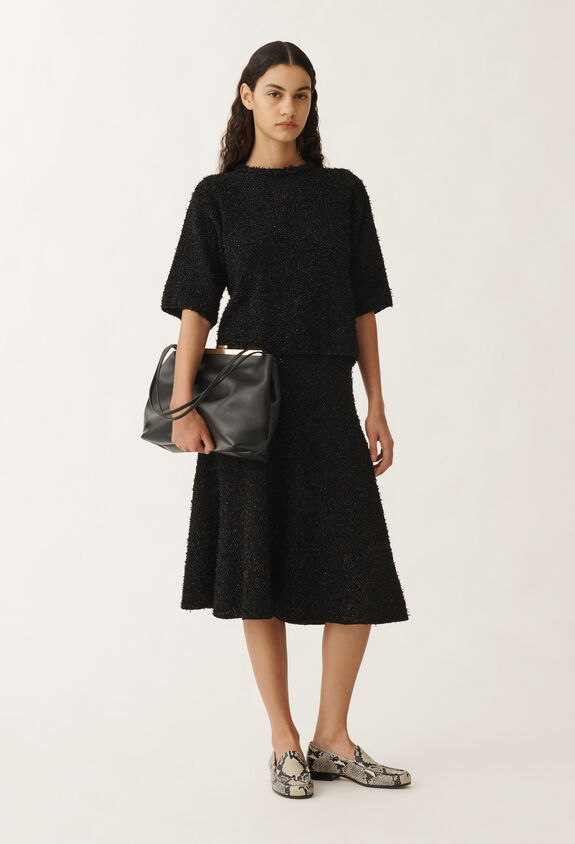 Fabiana Filippi Tweed-effect mini skirt, black BLACK GND265F395L167M531