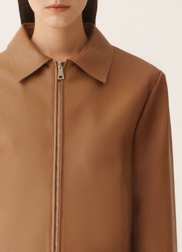 Fabiana Filippi Boxy jacket in lissé nappa, wicker Wicker PLD266F208L7980000