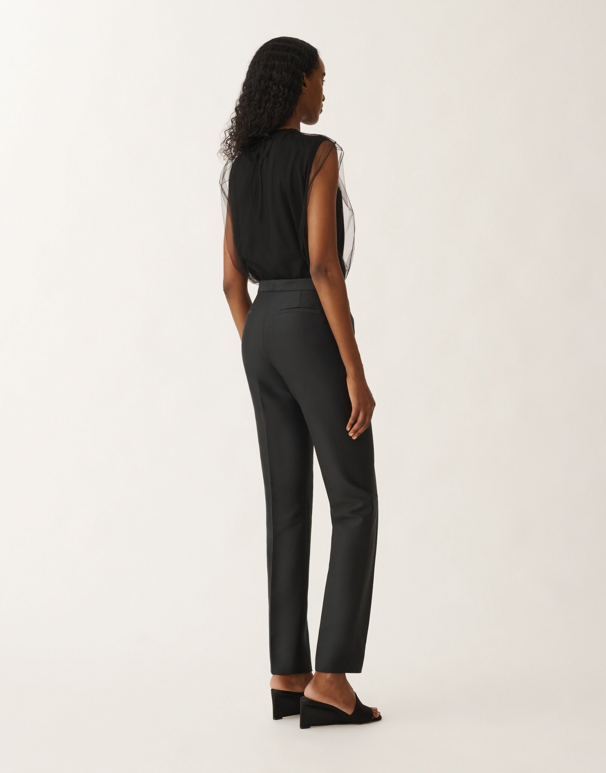 Fabiana Filippi Pantalon Montefalco en coton et soie mikado, noir NOIR PAD265F326D7870000