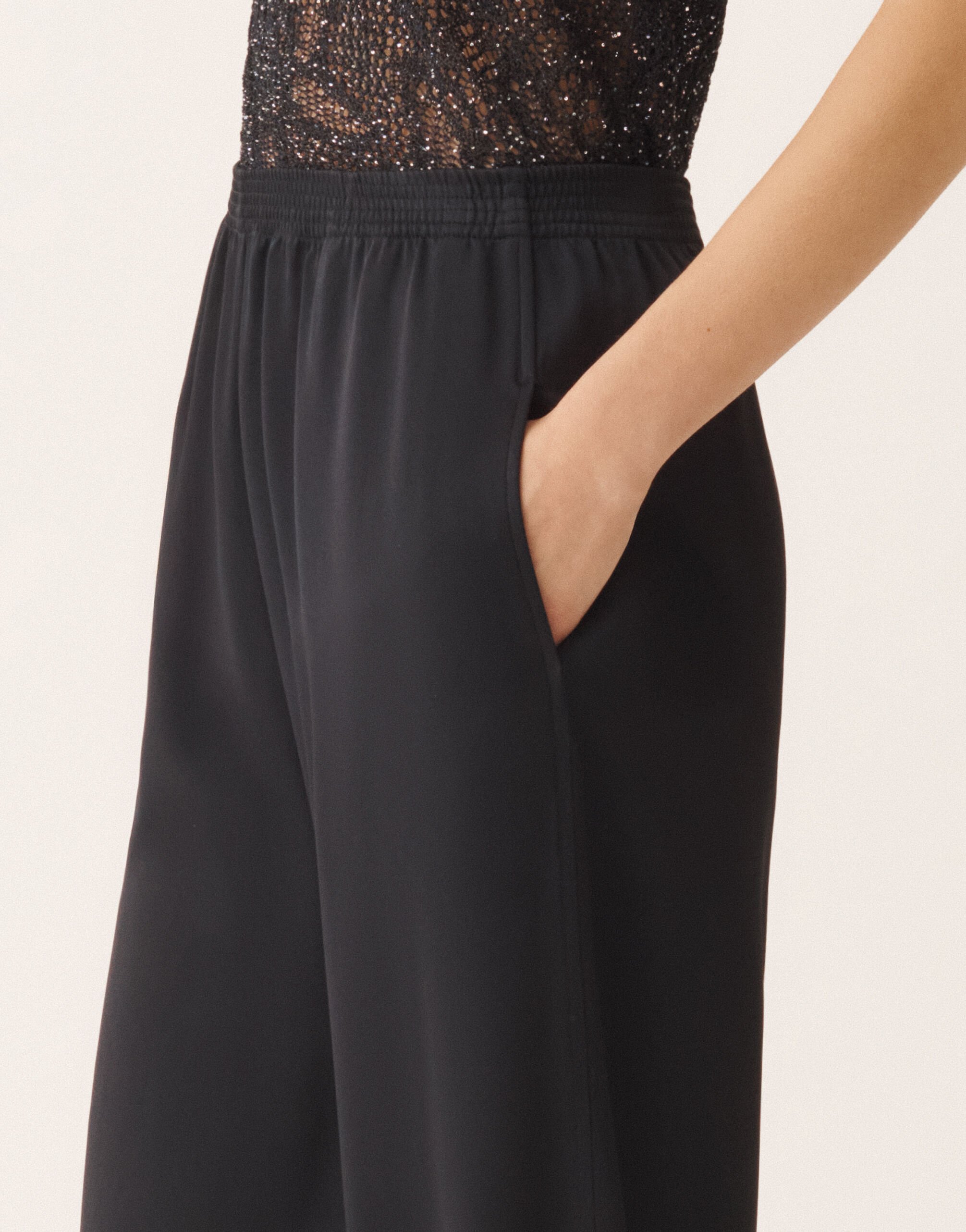 Fabiana Filippi Amelia trousers in midnight blue enver satin MIDNIGHT BLUE PAD266F291D9080000