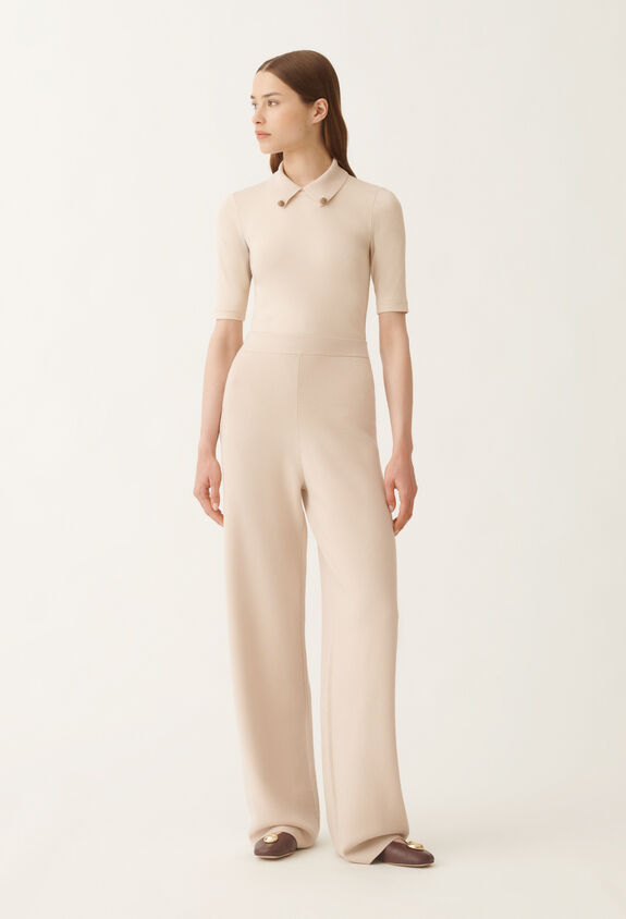 Fabiana Filippi Merino wool trousers, cream PINK PAD215F335D4620000