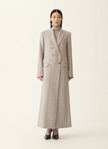 Cappotto doppiopetto in mouliné, moka meringa Fabiana Filippi Cappotto doppiopetto in mouliné, moka meringa Moka meringa CTD216F201D9830000
