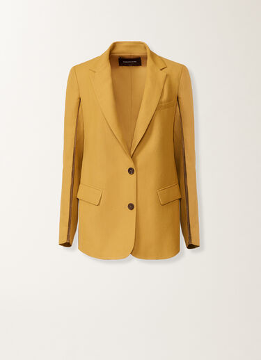 Fabiana Filippi Übergroße Jacke aus fließendem Leinen und Viskose, Senf SENF GCD276F218M1480000