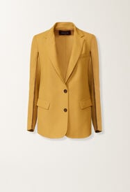 Übergroße Jacke aus fließendem Leinen und Viskose, Senf Fabiana Filippi Übergroße Jacke aus fließendem Leinen und Viskose, Senf SENF GCD276F218M1480000