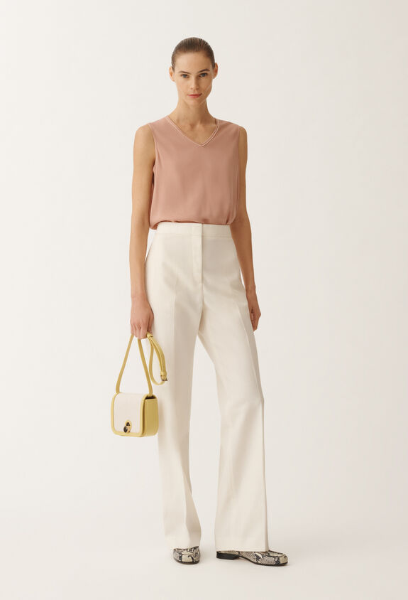Fabiana Filippi Débardeur en crêpe sablé stretch, fard ROSE TPD265F773L2350000