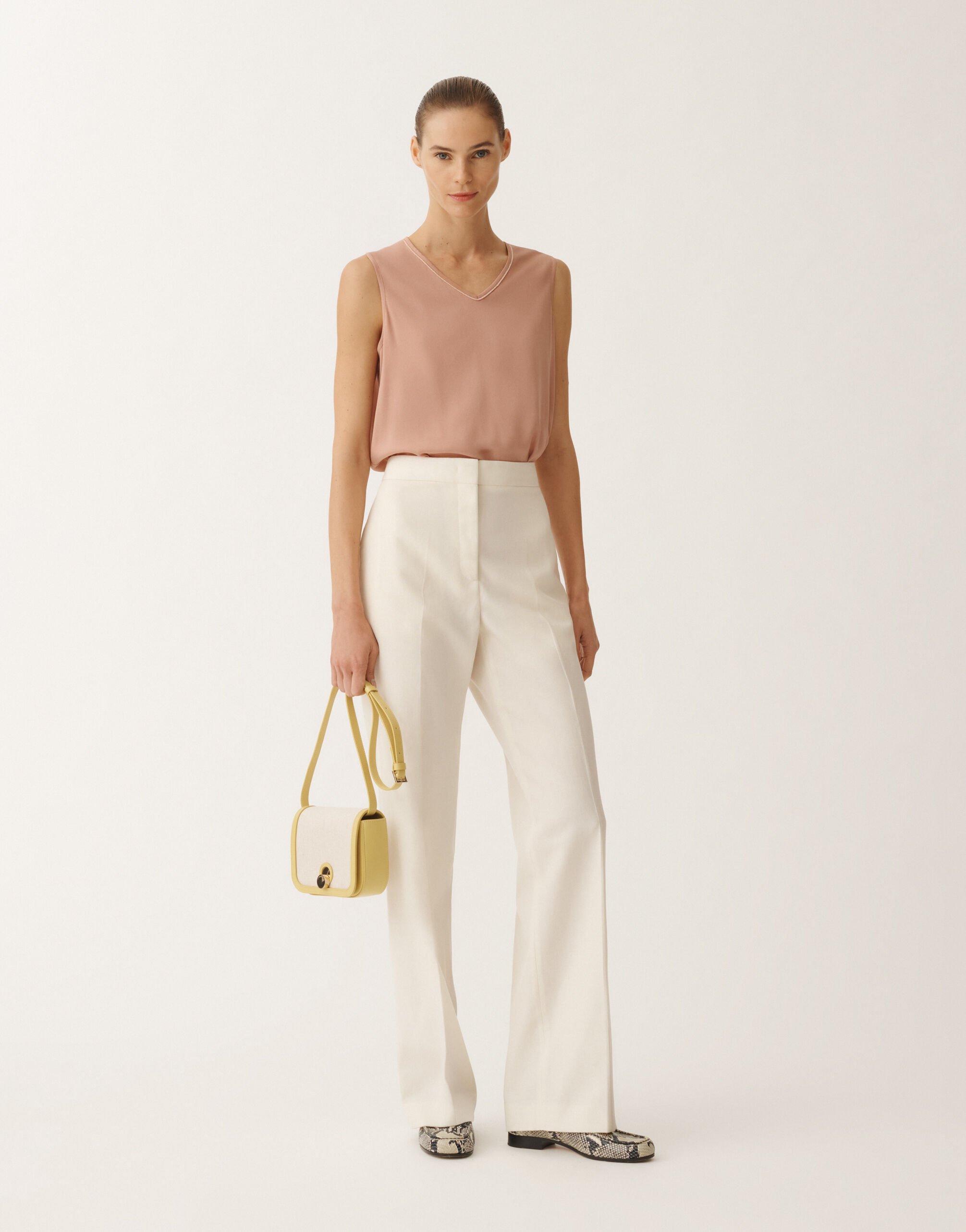 Fabiana Filippi Stretch sablé vest top, blush PINK TPD265F773L2350000