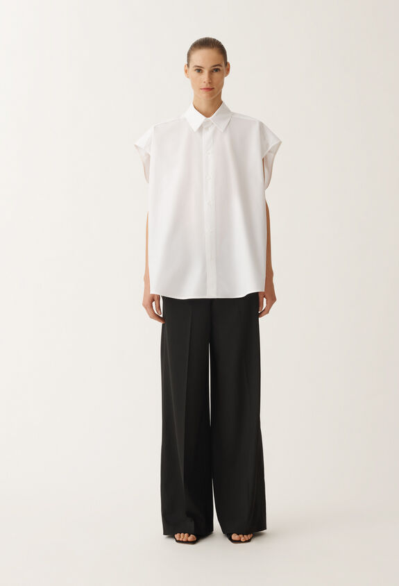 Fabiana Filippi POPLIN SLEEVELESS SHIRT WHITE CAD265F337D6500000