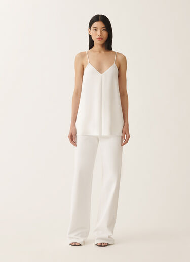 Fabiana Filippi Viscose satin lingerie top, white WHITE TPD275F609L4530000