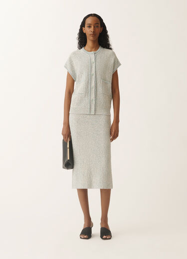 Fabiana Filippi Cárdigan de tweed de punto lúrex, vainilla y verde agua VANILLA/VERDEAGUA MAD275F557L3660000