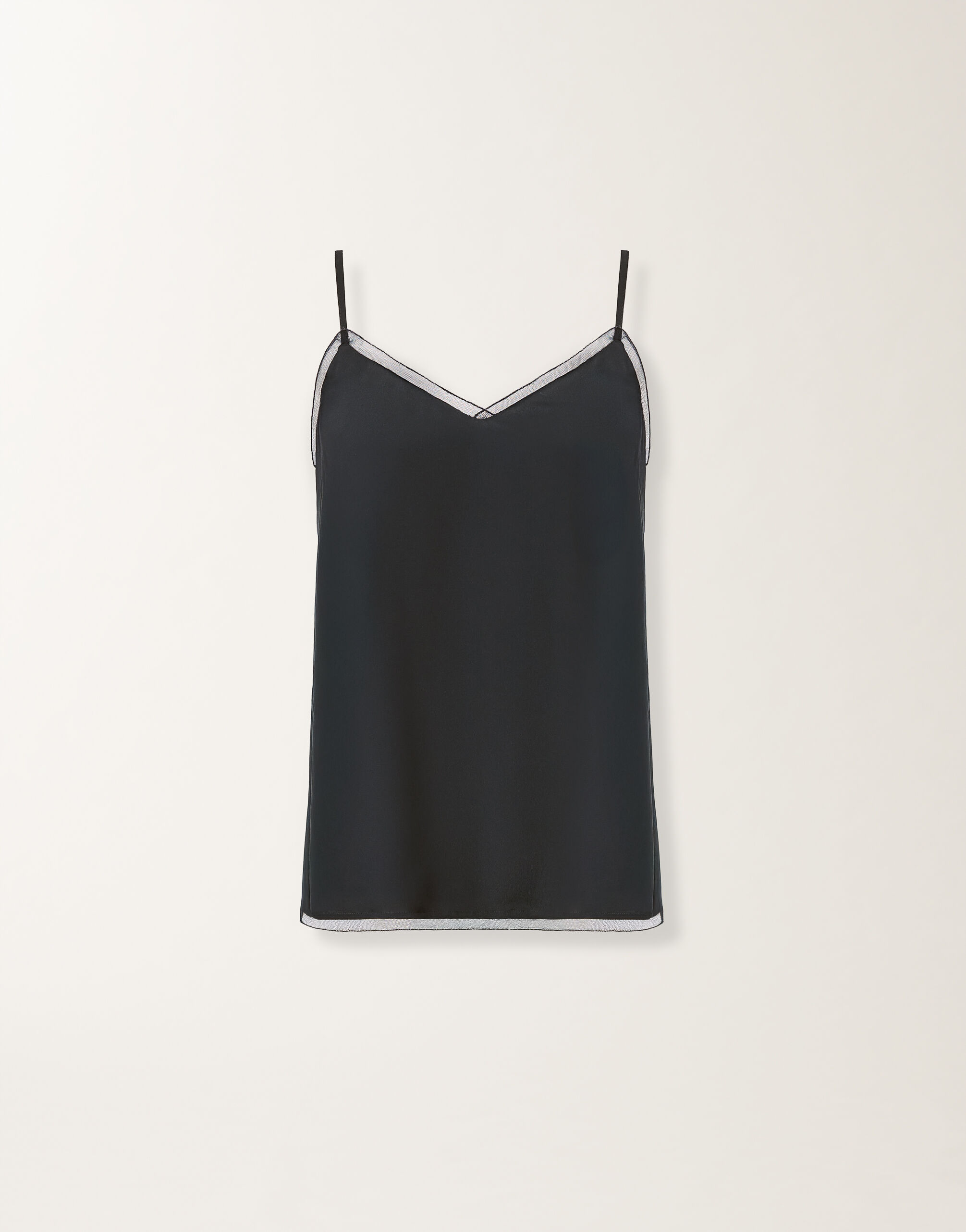 Fabiana Filippi Lingerie top in crepe de chine, midnight blue MIDNIGHT BLUE TPD276F281M1520000