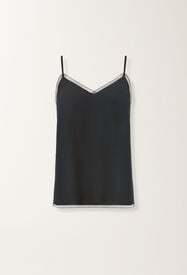 Fabiana Filippi Lingerie top in crepe de chine, midnight blue MIDNIGHT BLUE TPD276F281M1520000