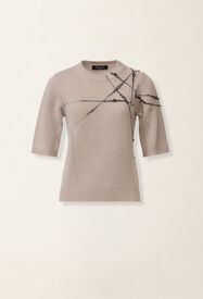 Fabiana Filippi Maglia in cashmere garza, moka meringa Moka meringa MAD216F490M2870000