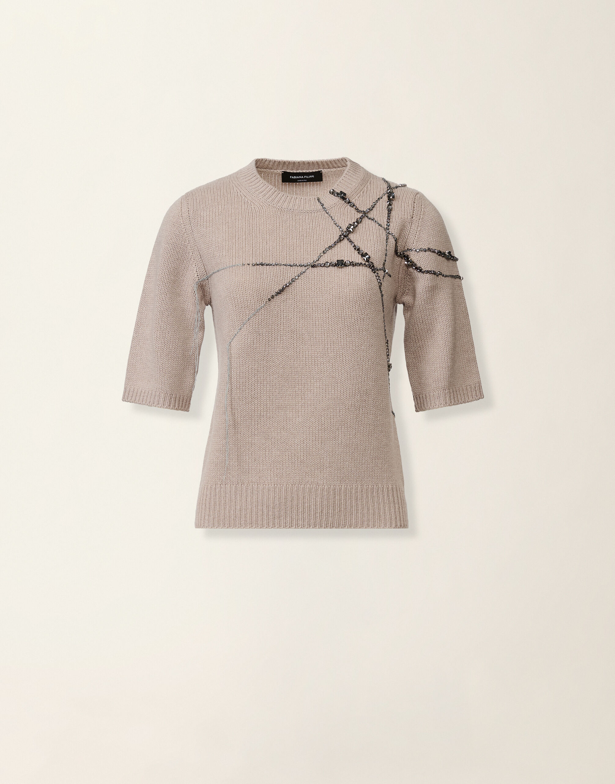 Maglia in cashmere garza, moka meringa Fabiana Filippi Maglia in cashmere garza, moka meringa Moka meringa MAD216F490M2870000