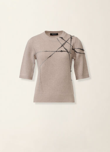 Maglia in cashmere garza, moka meringa Fabiana Filippi Maglia in cashmere garza, moka meringa Moka meringa MAD216F490M2870000