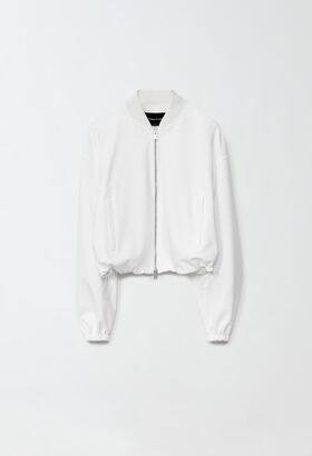 Fabiana Filippi Milano rib-knit jersey bomber jacket, white GREY TPD214F403I0560000