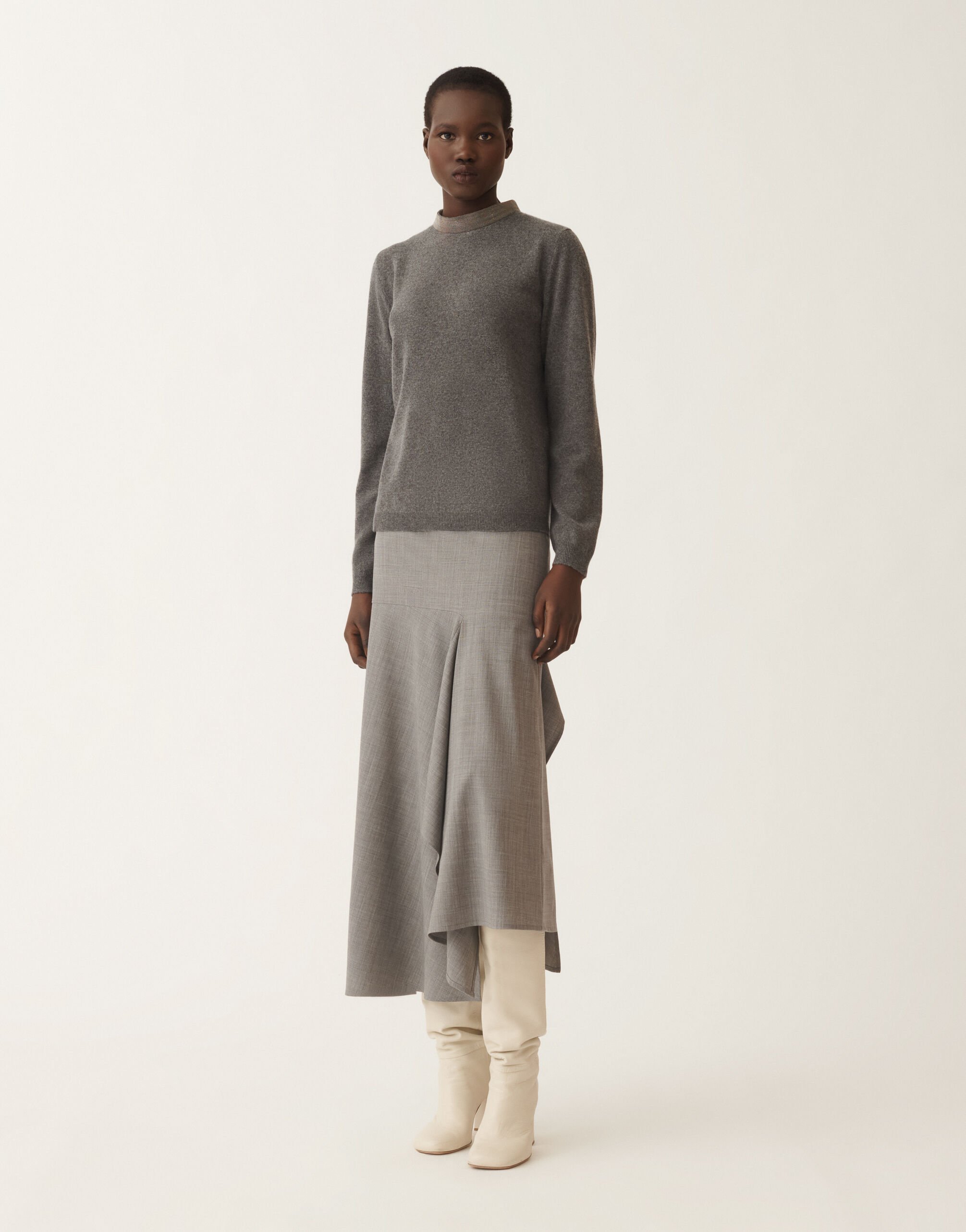 Fabiana Filippi Maglia in Platinum, piombo GRIGIO MAD215F092L5170000