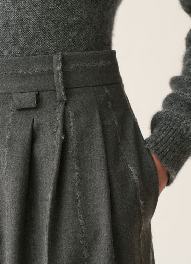Triple-pleat pinstripe fil coupé flannel trousers, charcoal Fabiana Filippi Triple-pleat pinstripe fil coupé flannel trousers, charcoal Charcoal PAD226F718M4130000
