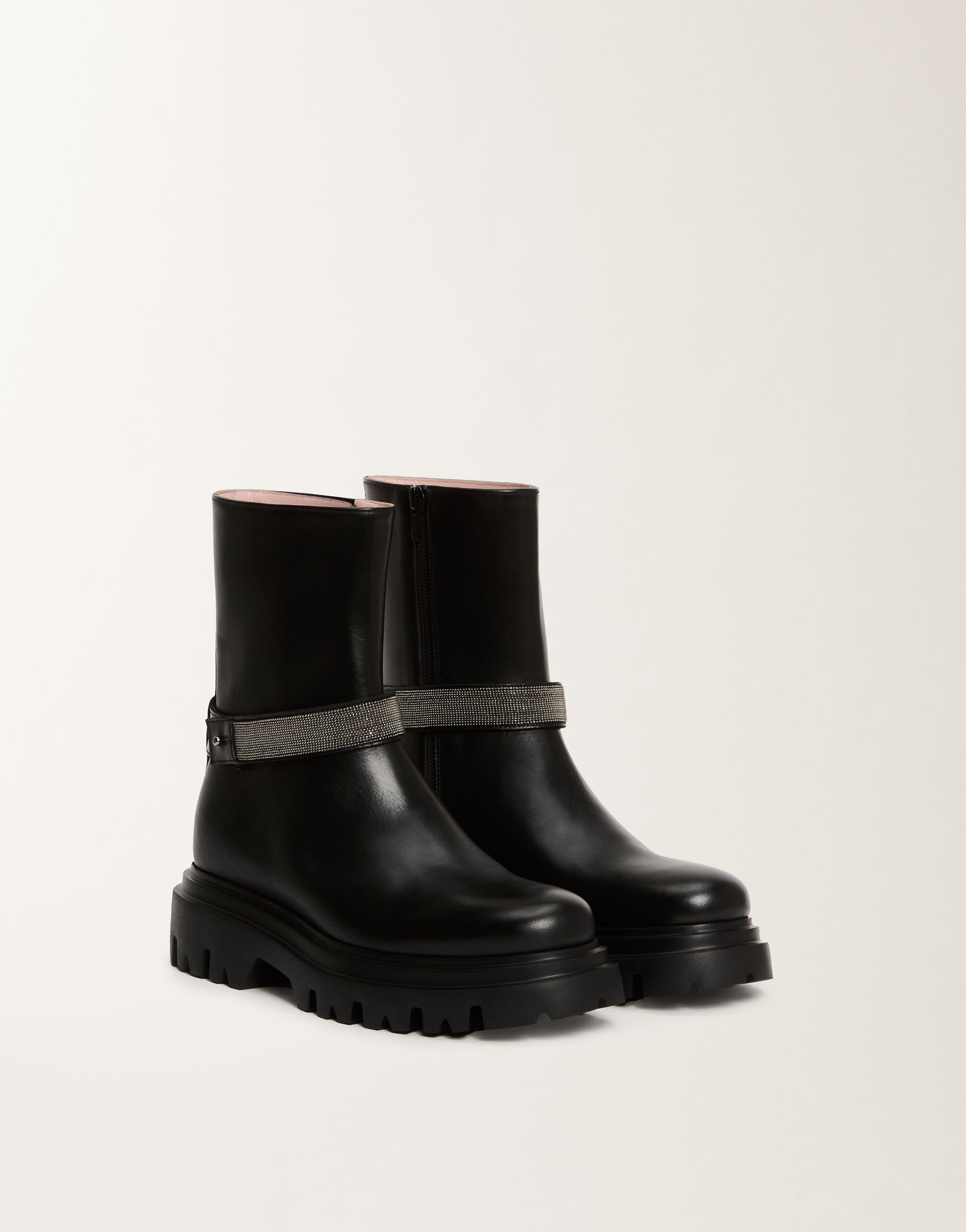 Fabiana Filippi Botas de motociclista en cuero de becerro, negro Negro ASD225A979L8230000