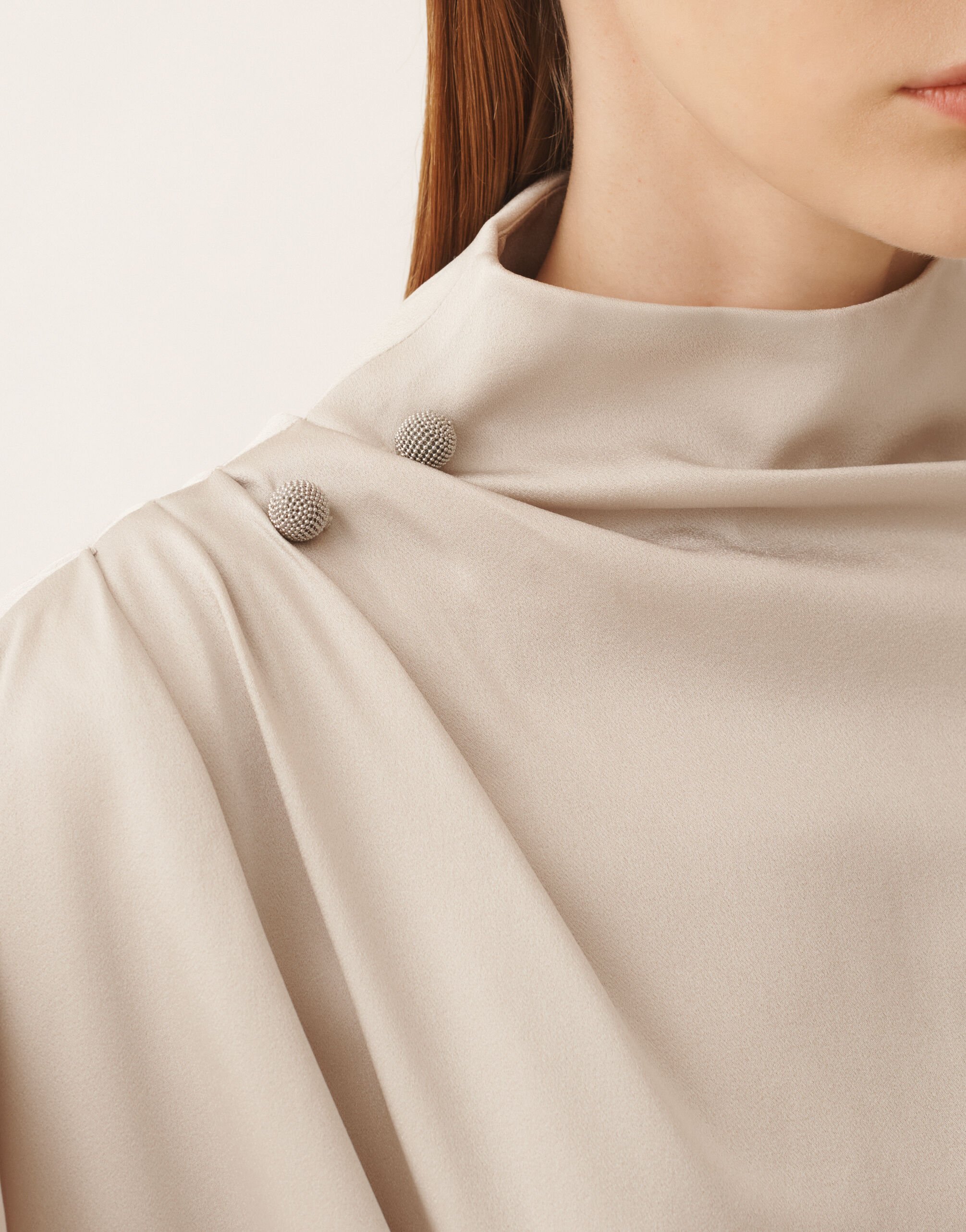 Fabiana Filippi Haut en envers satin, poussière GRIS TPD215F298L5960000