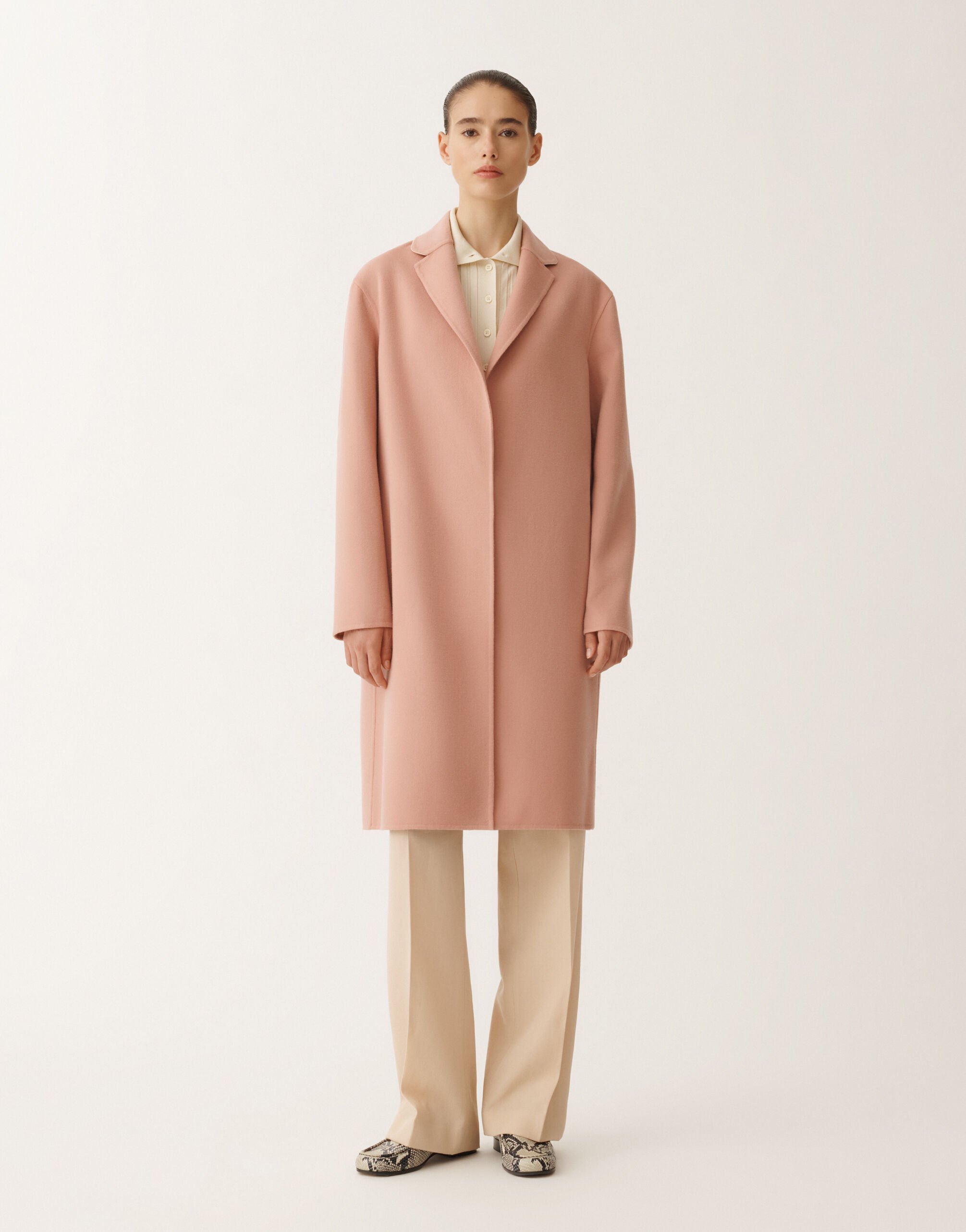 Fabiana Filippi Abrigo de lana doble, colorete ROSA CTD265F463L3020000