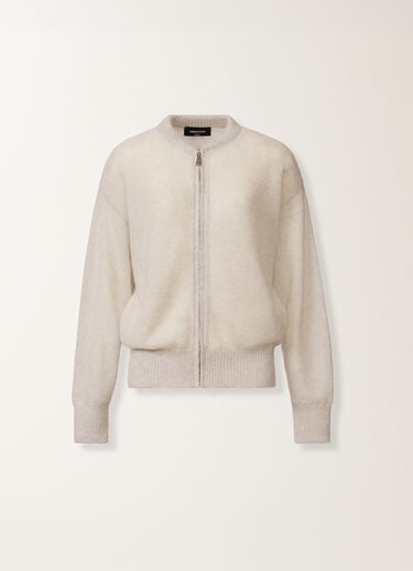 Bomber aus Mohair mit Pailletten, Kieselstein Fabiana Filippi Bomber aus Mohair mit Pailletten, Kieselstein Kies MAD266F203L7950000