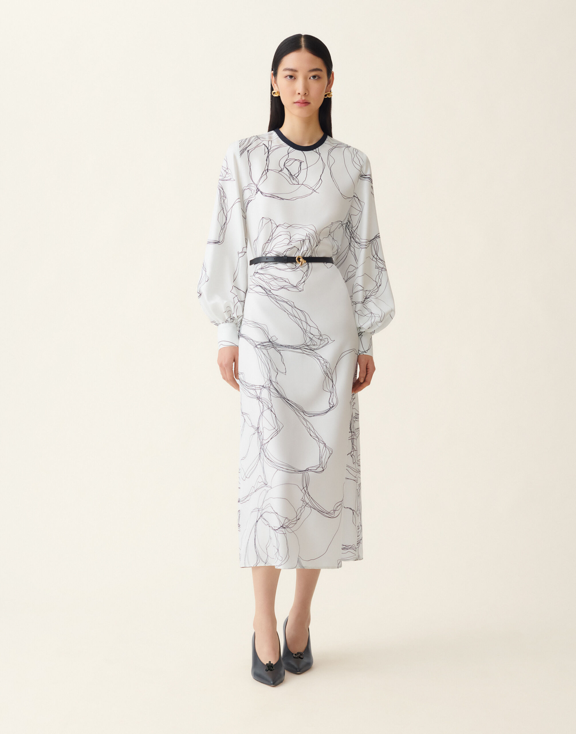 Robe en twill de soie, blanc Fabiana Filippi Robe en twill de soie, blanc Blanc ABD216F140M3480000