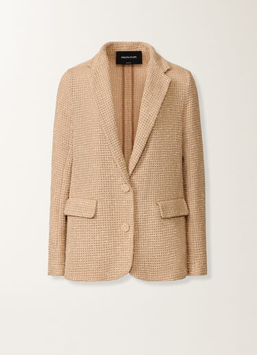 Fabiana Filippi Oversized jacket in cotton mesh and sequins, maple ACER GCD276F218D9660000