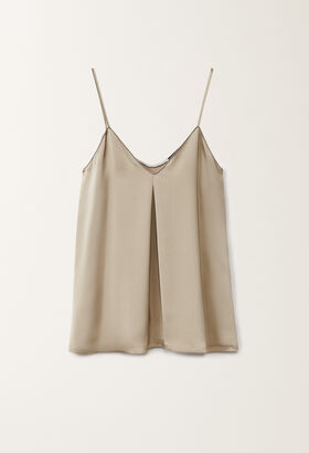 Fabiana Filippi Viscose satin lingerie top, clay SAND TPD265F773L2350000