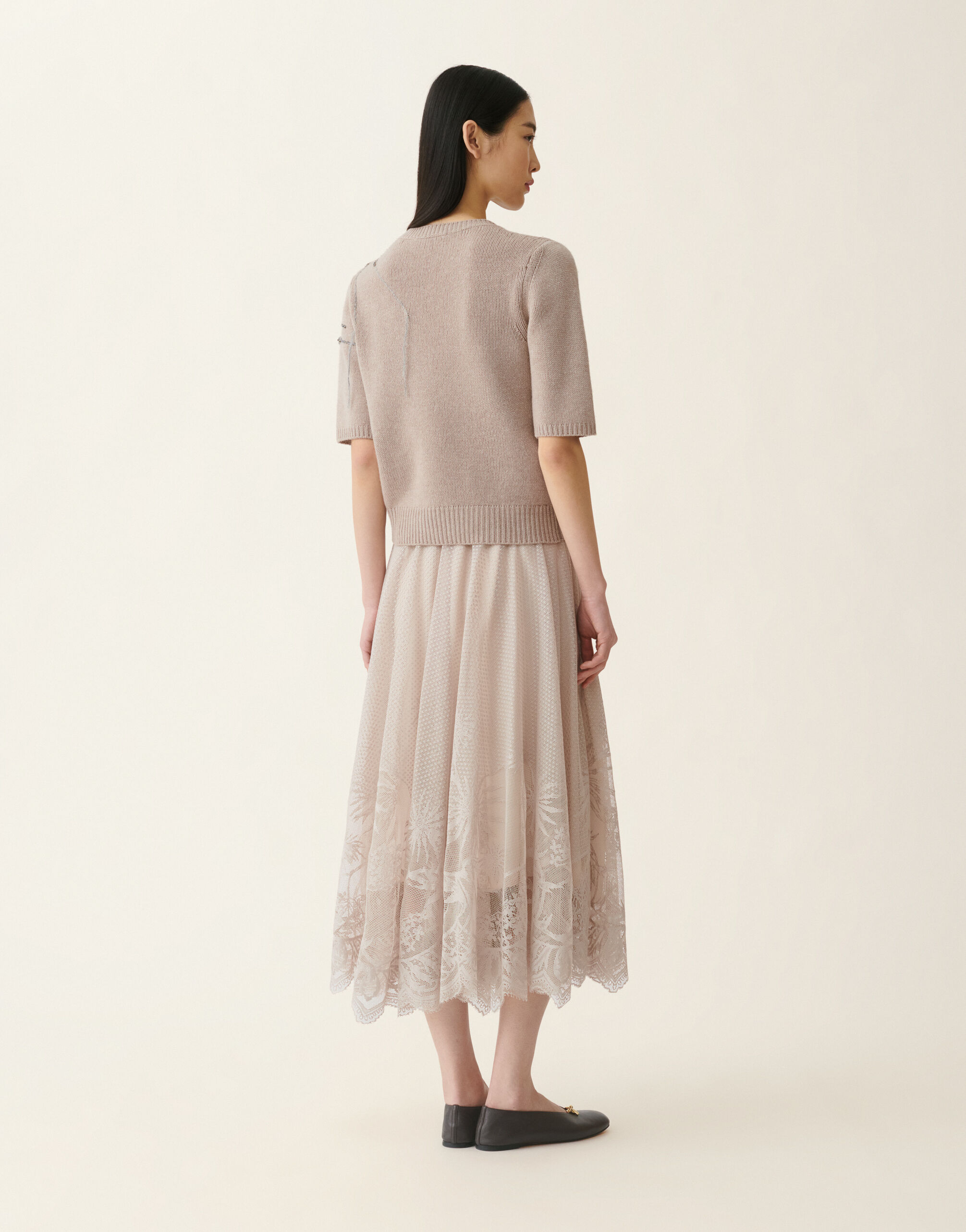 Maglia in cashmere garza, moka meringa Fabiana Filippi Maglia in cashmere garza, moka meringa Moka meringa MAD216F490M2870000