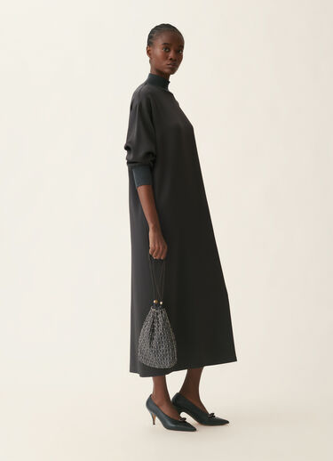 Fabiana Filippi Shiny enver satin dress, charcoal Charcoal ABD226F588M4320000