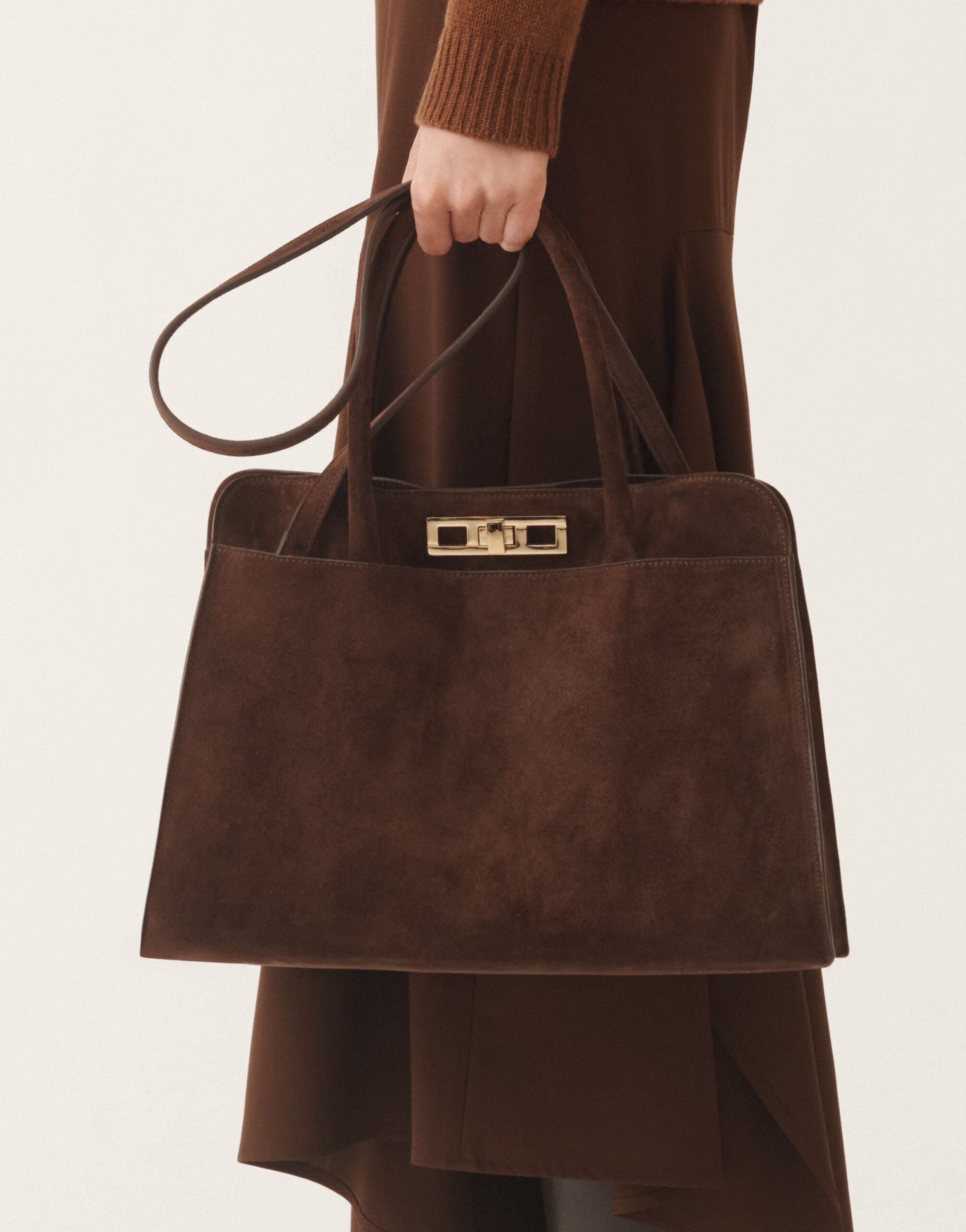 Fabiana Filippi Große Handtasche aus Wildleder, ebenholzbraun Braun BGD215A851L8070000