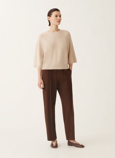 Fabiana Filippi Cape aus Wolle und Seide mit Pailletten, seilbraun Beige MAD215F067D2960000