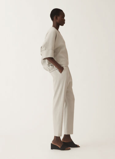 Fabiana Filippi Stretch viscose and linen trousers, steel STEEL PADC02F410H5490000