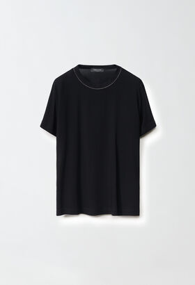 Fabiana Filippi SABLE' T-SHIRT WITH FILO DIAMANTE GREY JED224F605L0790000